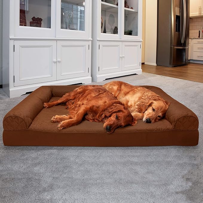 Furhaven Orthopedic Dog Bed for Large Dogs w/ Removable Bolsters & Washable Cover 125 lbs