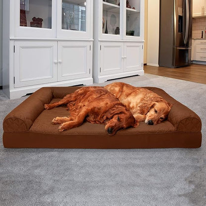 Furhaven Orthopedic Dog Bed for Large Dogs w/ Removable Bolsters & Washable Cover 125 lbs