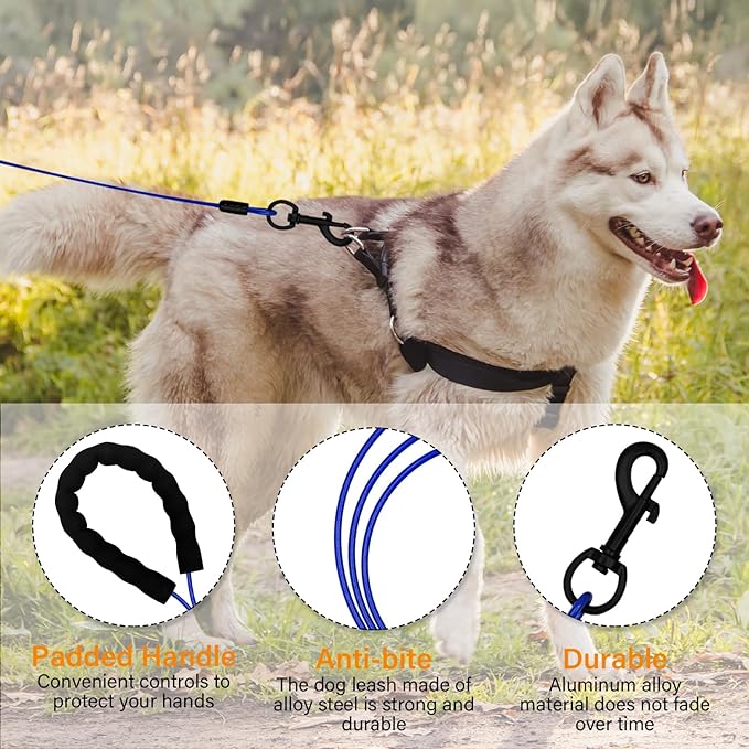 6 Feet Heavy Duty Dog Leash Super Strong Special Stainless Steel Alloy Metal Wire