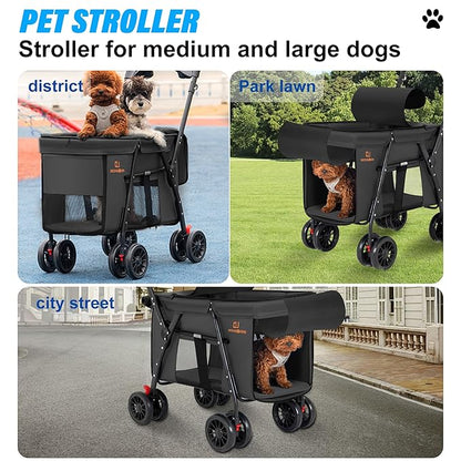 Pet Strollers 3-Door, Folds