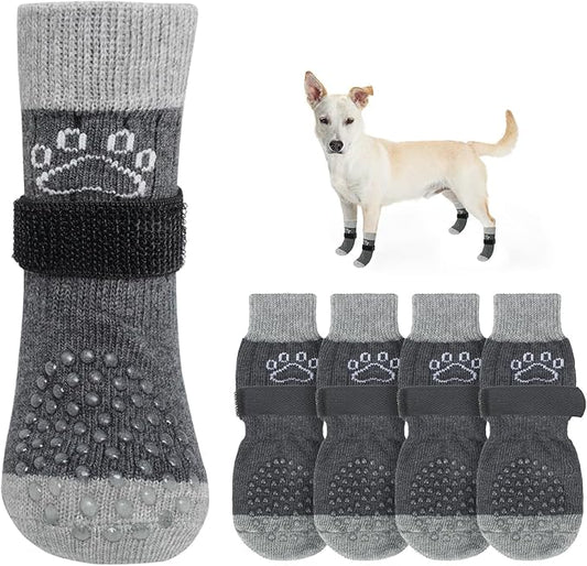 SCENEREAL Dog Socks to Prevent Licking Paws for Hardwood Floors Anti Slip