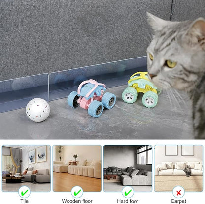 12 Pack Under Couch Blocker for Toys,Under Couch Bed Furniture Blocker Barrier Stopper for Pets Cats Dogs 16" L X 3.2" H Clear PVC Couch Guards with Strong Adhesive