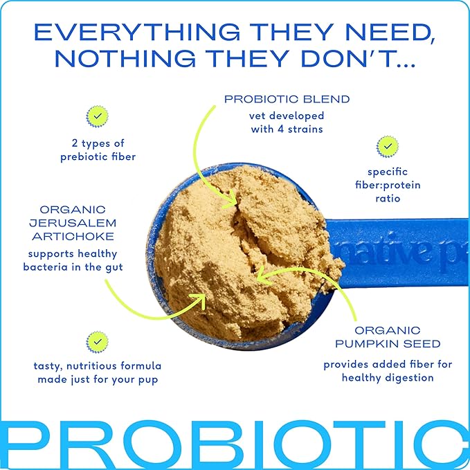 Native Pet Probiotic for Dogs - Vet Created Probiotic Powder for Digestive Issues - Probiotic Powder + Prebiotic + Bone Broth Powder Pet Food for Dog Stomach Relief - 232 Gram 6 Billion CFU (4.1 oz)