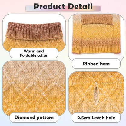 YUDODO Dog Sweater for Small Dogs Colorful Knitted Puppy Sweater Pet Dog Winter Clothes Warm Sweater for Yorkies Chihuahua(Small