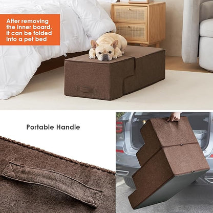 EHEYCIGA Dog Stairs for Bed 20”H 4-Step Extra