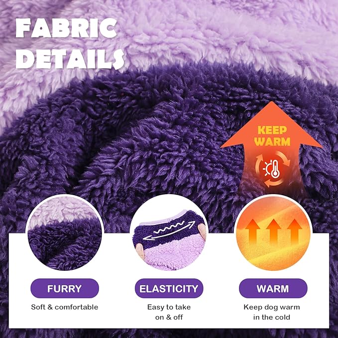 Dog Sweater Pajamas Fall Dog Clothes for Small Dogs Girl & Boy Warm Turtleneck Dog Pjs Puppy Onesie Jumpsuits Winter Hairless Cat Clothes Dog Apparel Pet Clothes, Purple