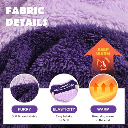 Dog Sweater Pajamas Fall Dog Clothes for Small Dogs Girl & Boy Warm Turtleneck Dog Pjs Puppy Onesie Jumpsuits Winter Hairless Cat Clothes Dog Apparel Pet Clothes, Purple