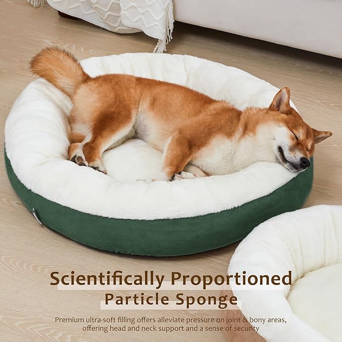 Love's cabin Round Donut Cat and Dog Cushion Bed 30in Pet