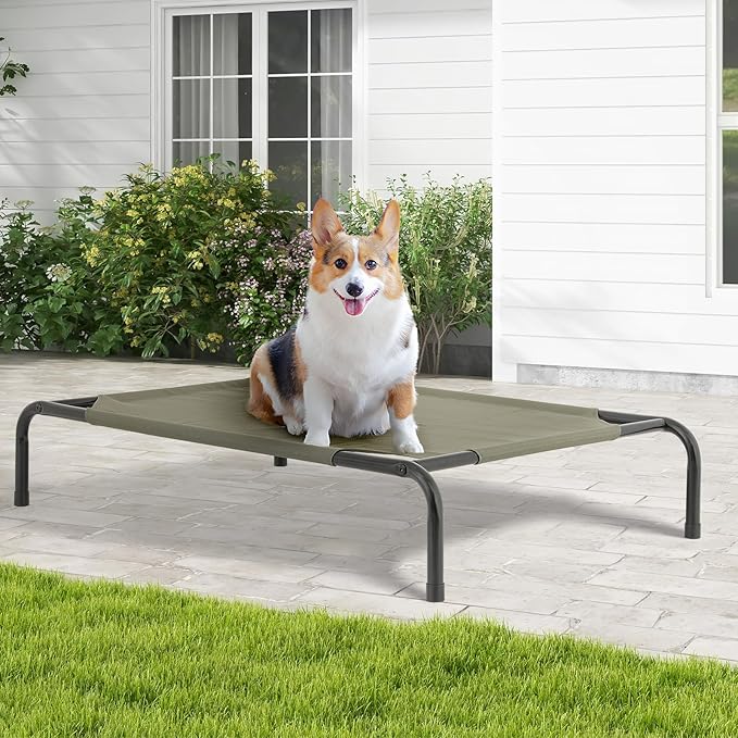 MoNiBloom Elevated Dog Bed Cooling Raised Ped Bed Portable Dog Cot for Camping or Beach 42 Inches