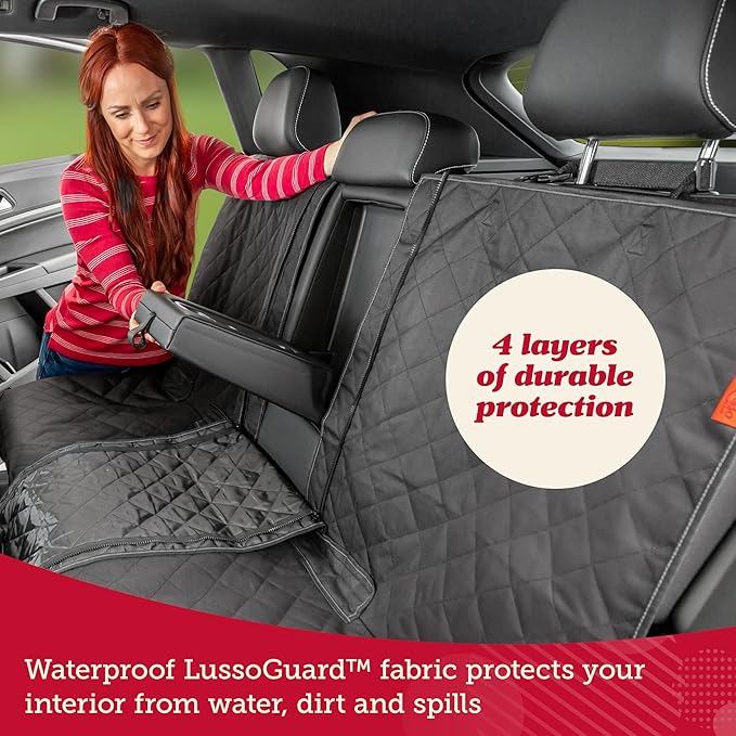 Lusso Gear Dog Car Seat Cover for Back Seat 100% Waterproof,