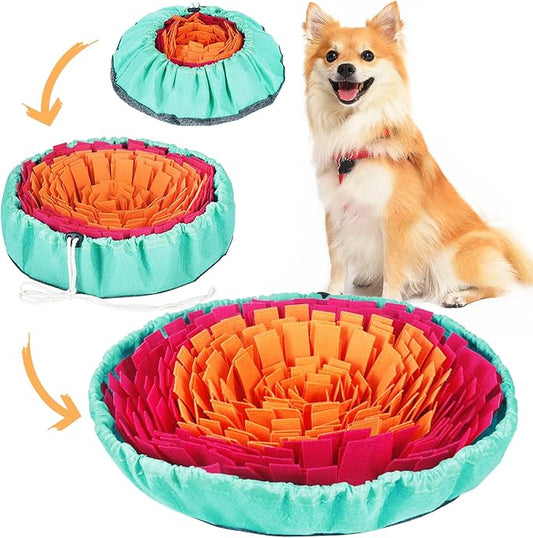 Vivifying Snuffle Mat for Dogs, Interactive Sniff Mat for Slow Eating and Keep Busy, Adjustable Dog Digging Toys Encourages Natural Foraging Skills and Mental Stimulation