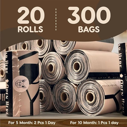 100% Home Compostable 300 Count, 2-in-1, Thick,