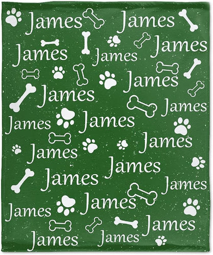 Personalized Dog Blankets Dog Paw Print Blanket Puppy Blanket 120"x90" for