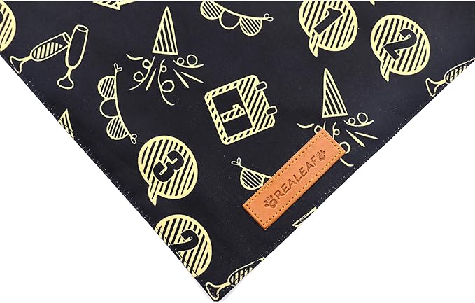 Realeaf Happy New Year Dog Bandanas 2 Pack