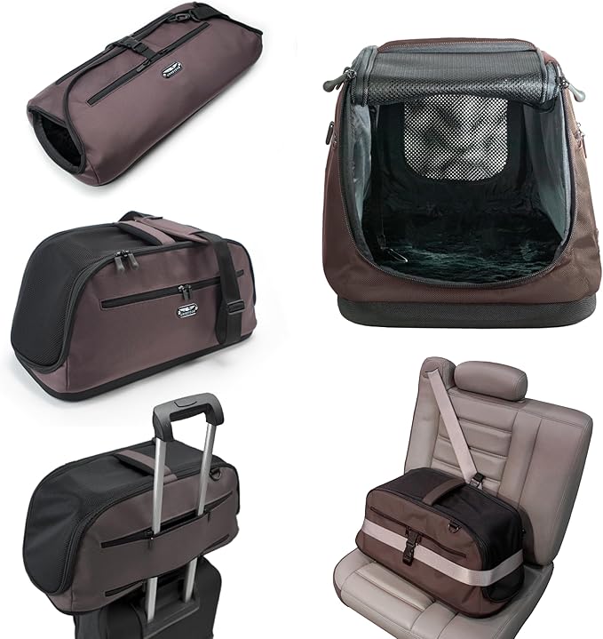 Sleepypod Air - Airline Approved Pet Carrier and Crash-Tested Car Seat for Cats and Dogs up to 18 lbs (Dark Chocolate)