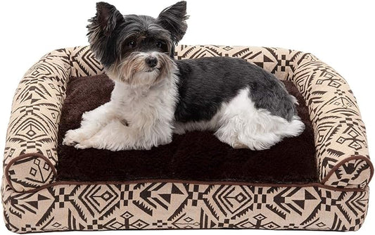 Furhaven Pillow Dog Bed for Small Dogs w/ Removable Bolsters & Washable Cover