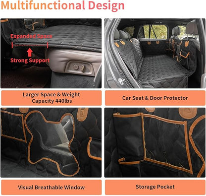 Dog Hammock for Car Hard Bottom Back Seat Extender for Dogs