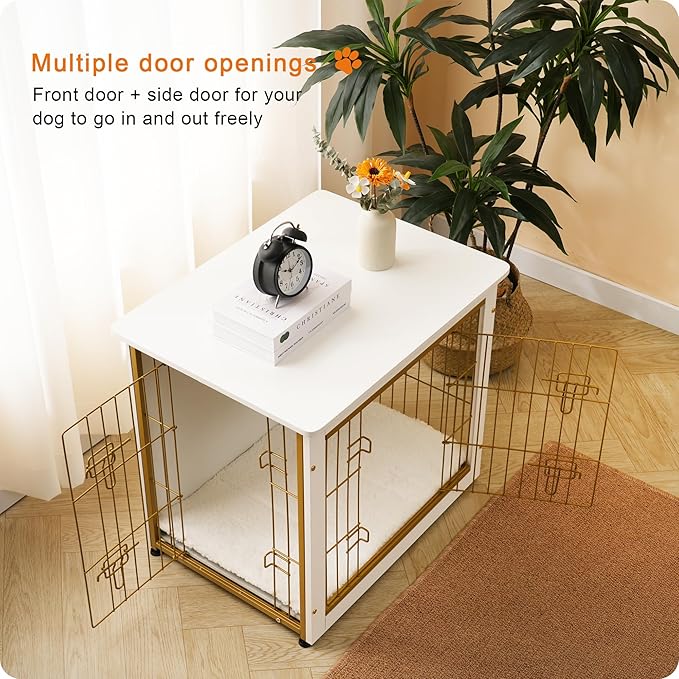 DWANTON Dog Crate Furniture with Cushion 27.2" L,