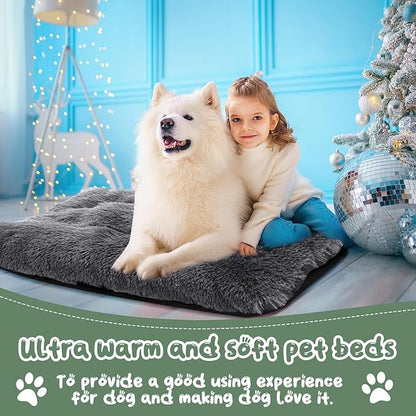 Suzile 2 Pcs Dog Cat Beds Dog Crate Beds with Machine Washable Anti-Slip Thick Puppy Beds Plush Pet Crate Pads Ultra Soft Dog Beds for Large Dog Pet Beds Medium Small Dogs