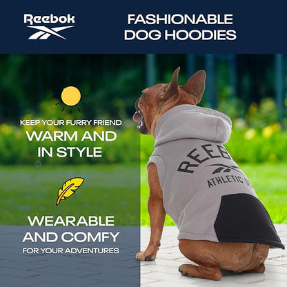 Reebok Dog Hoodie – Fleece Dog Sweater with Leash Hole