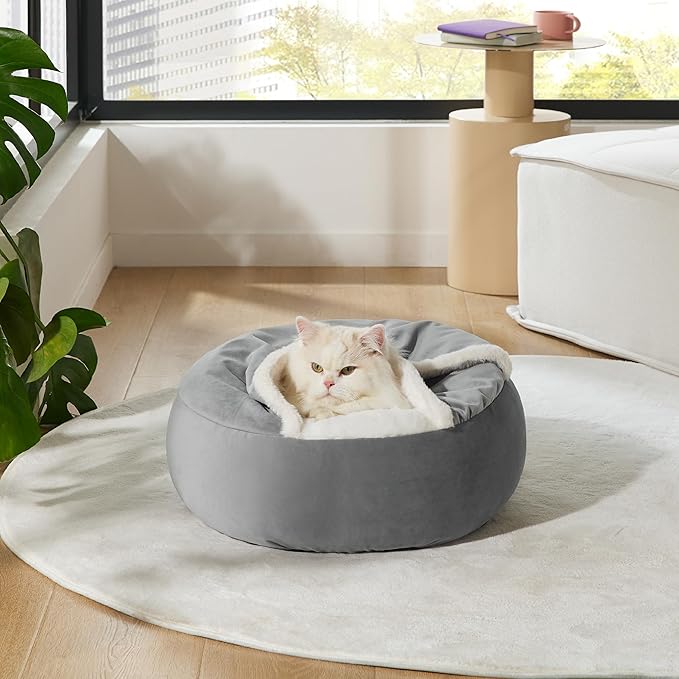 Lesure Cat Bed with Cover Cave 20"