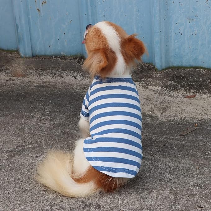 LOPHIPETS 100% Breathable Cotton Striped Dog Tee Shirt