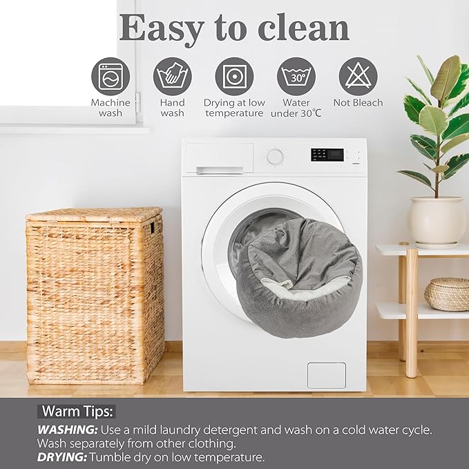 Dog Bed Warm with Hooded Blanket 26.5 lbs, 23.6inch Grey