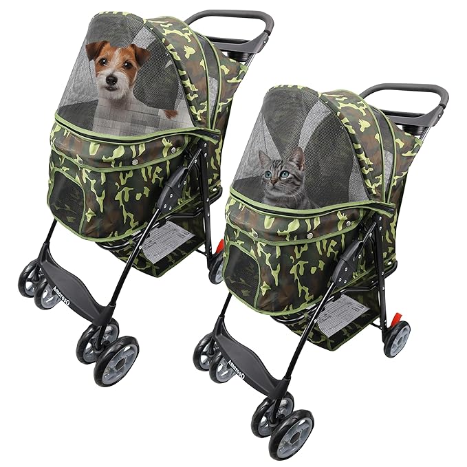 AmorosO 4 Wheels Pet Convenient Stroller