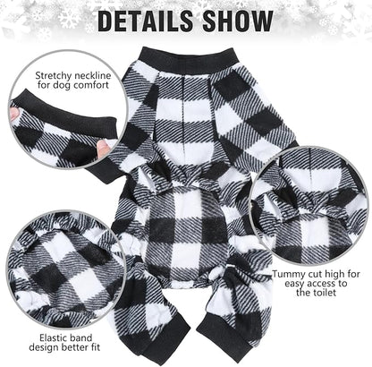 SCENEREAL Dog Pajamas for Small to Large Dogs Soft Pet Sweater Clothes Warm Puppy Onesie Outfits for Doggie Winter Christmas