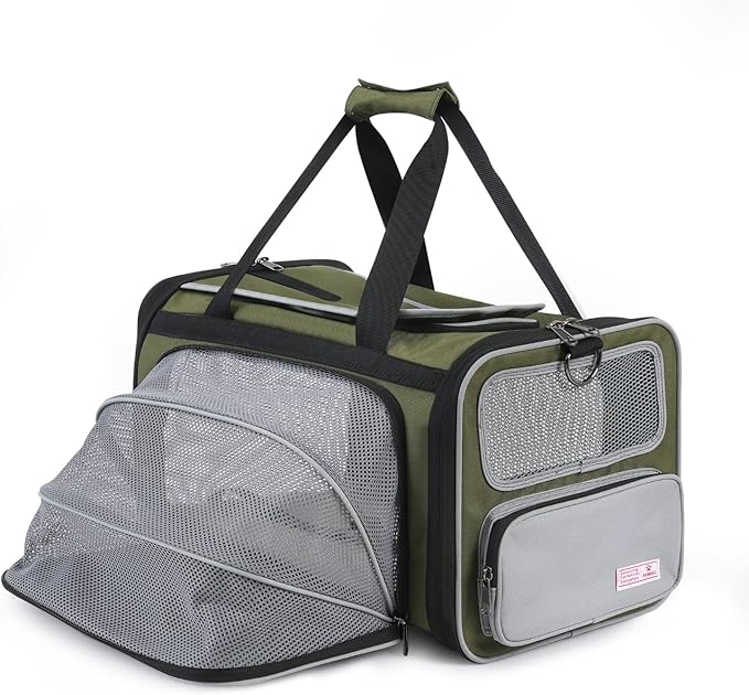 Pawaii Pet Carrier, TSA Airline Approved Cat Carrier, Soft Sided Collapsible Pet Travel Carrier, Foldable, Protable, Travel Friendly, Comfortable, Convenient Pet Travel Carrier