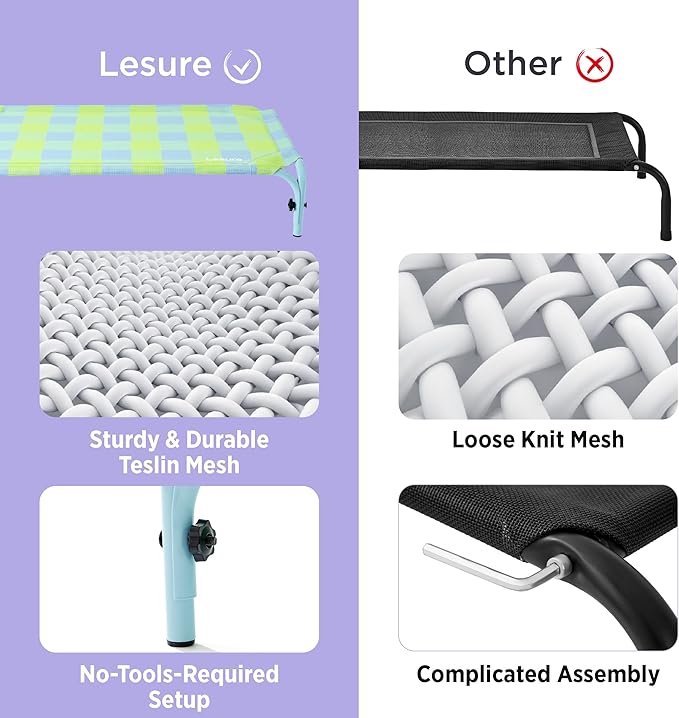 Lesure Elevated Raised Outdoor Dog Bed 34"