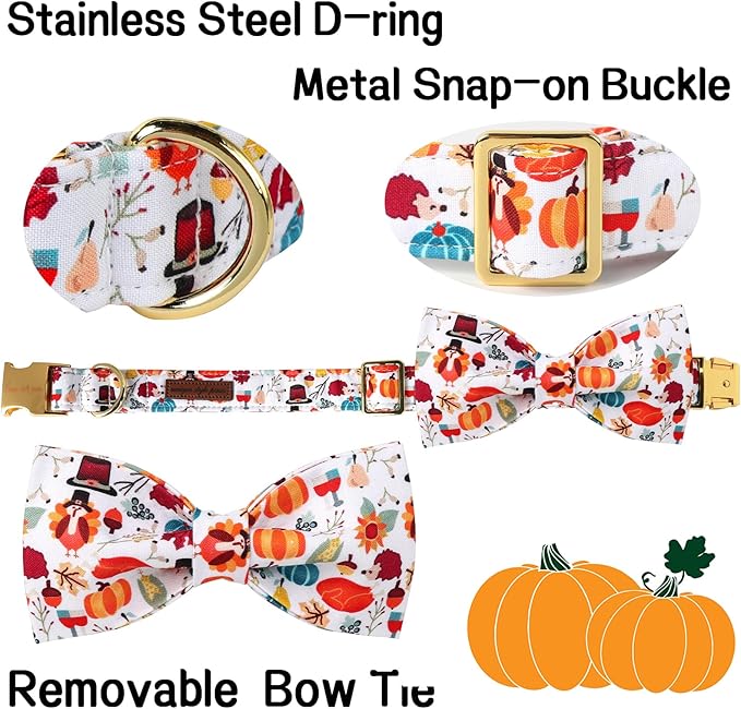 Unique Style Paws Cotton Dog Collar with Bow