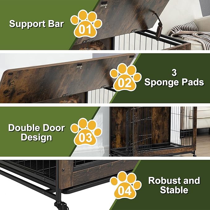 NicBex Dog Crate Furniture 38.3" L