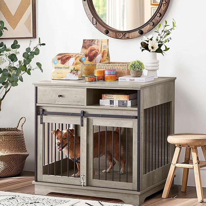 NicBex Dog Crate Furniture 35.4" L