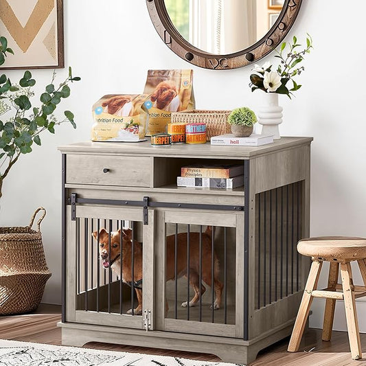 NicBex Dog Crate Furniture 35.4" L