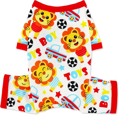 Dog Pajamas for Small Medium Dogs Summer Cute Dog Clothes Boy Girl Dog Pjs Soft Stretchy Doggie Puppy Clothes Cat Pet Jammies Outfit (Yellow