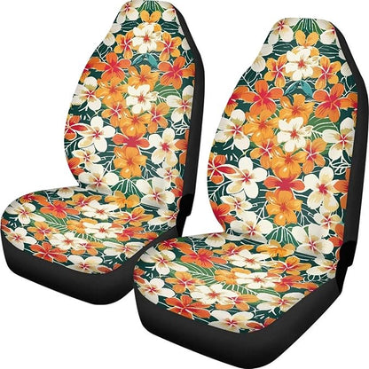 UNICEU Hawaiian Hibiscus Automotive Seat Covers 2Pcs Car