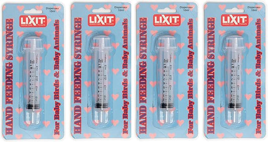 Lixit Hand Feeding Syringes for Puppies, Kittens, Rabbits and Other Baby Animals (10ML Pack of 4)