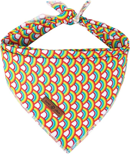 Lionet Paws Rainbow Bandana Washable Cotton Handkerchief Scarf