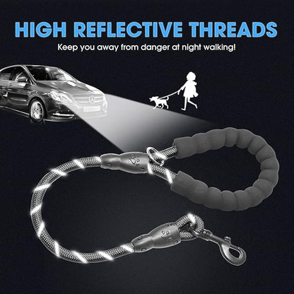 BAAPET 2/4/5/6 FT Dog Leash with Comfortable Padded Handle and Highly Reflective Threads for Small Medium and Large Dogs (2FT-1/2''