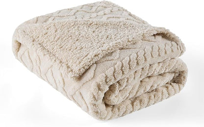 Bedsure Waterproof Dog Blankets for Large Dogs 50"x60", Cream