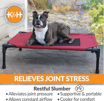 K&H Pet Products Cooling Elevated Dog Bed Outdoor Raised Dog Bed with Washable Breathable Mesh