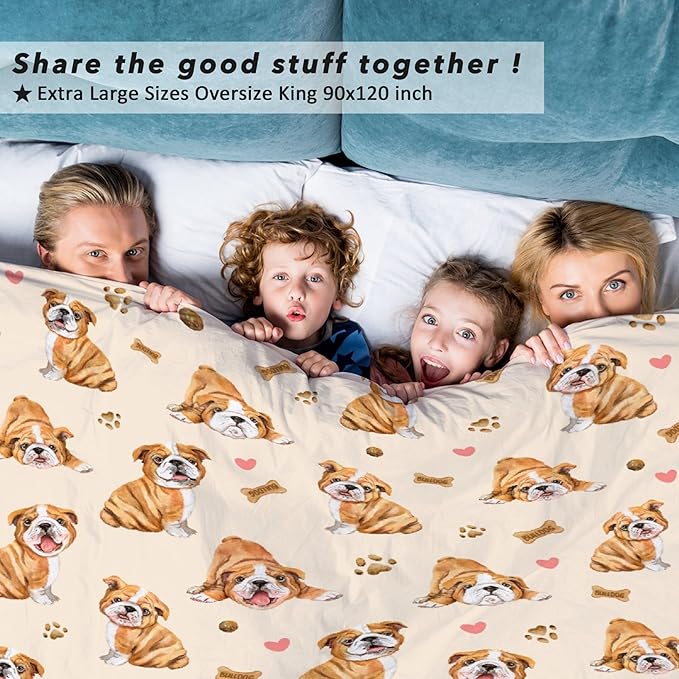 Cute Bulldog Dog Blanket Dog Blanket Gifts Super Soft Bulldog Blanket for Dog 60"x50" for