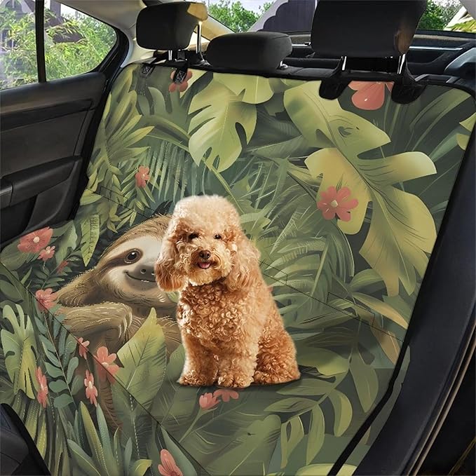 AFPANQZ Sloth Pattern Dog Back Seat Cover Protector