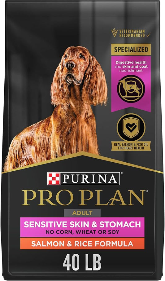 Purina Pro Plan Sensitive Skin and Stomach Dog Food Salmon and Rice Formula - 40 lb. Bag