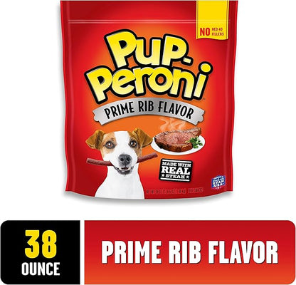 Pup-Peroni Dog Treats, Prime Rib Flavor, 38 Ounce, Made with Real Steak