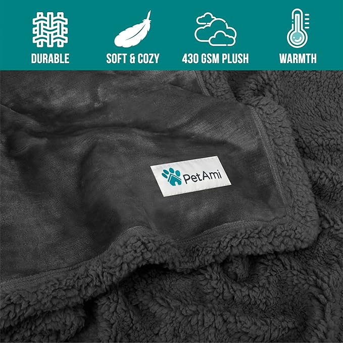 PetAmi Waterproof Dog Blanket for Small Medium Dog 29x40 Grey