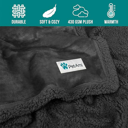 PetAmi Waterproof Dog Blanket for Small Medium Dog 29x40 Grey