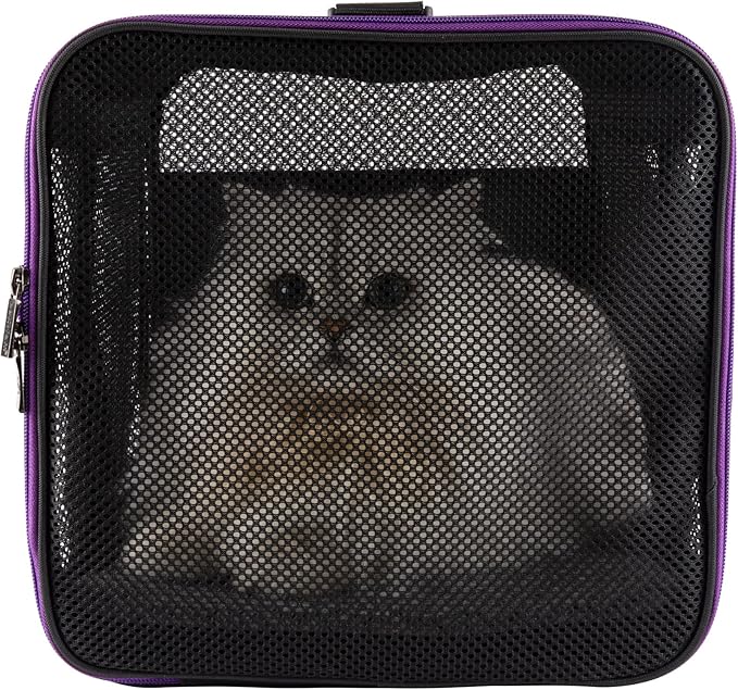 petisfam Soft Pet Carrier for Large and Medium Cats, 2 Kitties, Small Dogs. Easy to Get Cat in, Great for Cats That Don't Like Carriers (Black)