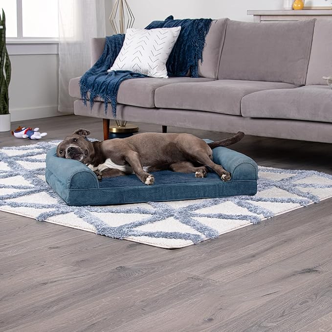 Furhaven Orthopedic Dog Bed for Large/Medium Dogs w/ Removable Bolsters & Washable Cover 55 lbs